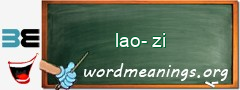 WordMeaning blackboard for lao-zi